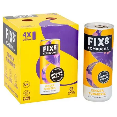 Fix8 Kombucha Ginger Tumeric 4X250Ml